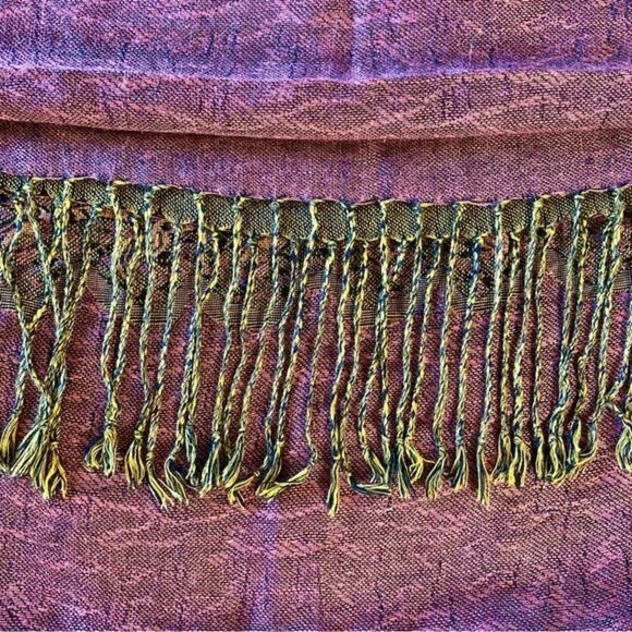 Paisley Patterned Pashmina Style Scarf with Fringe - Picture 4 of 7